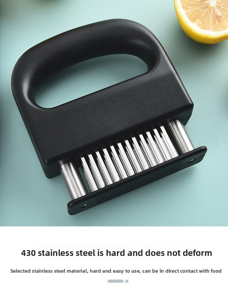 Stainless Steel 48-Pin Tenderizer with Auto Rebound Quickly Tenderizes Meat Sous Vide Tool for Beef Tenderloin Chicken Wings