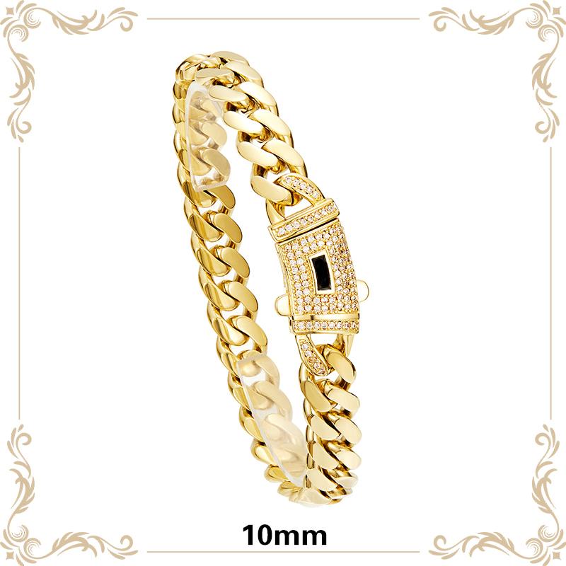14k Gold Plated Miami Cuban Link Chain Bracelet, Thickened, Dense and Chunky 7.5/8.5 inch-Hip-Hop Jewelry for Men/Women Hypoallergenic Material, Sweat-Resistant, Chunky Gold Bracelet for Streetwear, Dates and Daily Wear, Trendy Accessory Christmas Gift