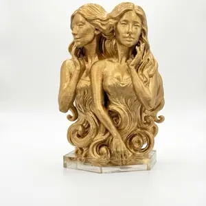 Gemini Zodiac Sign 3D Print Collectible Item for Astrology Enthusiasts and Modern Collectors Gold Finish