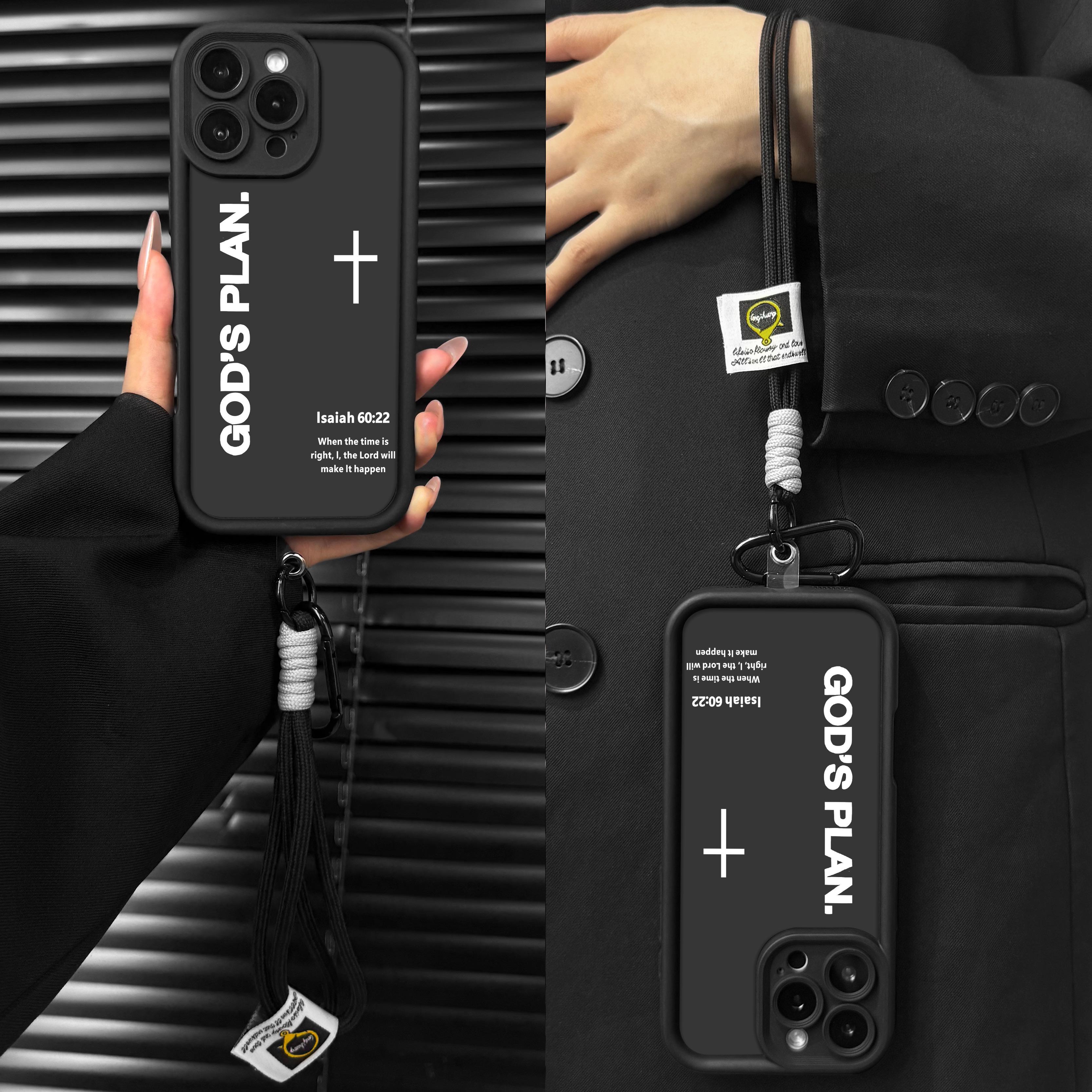 GOD’S PLAN Cross Isaiah for Phone Samsung Galaxy Case iPhone 17Pro Max Air 16E 15Plus 14 13 12 11 XR XS S26 Ultra S25 S24 FE 23 22 21 Phone Case, God's Gift, Faith, personality, Gradient, Protective Silicone Cover, Protection Durable, Shockproof Drop.HY47