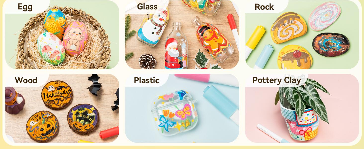 Ohuhu Acrylic Paint Markers: Bullet Tip - 30 Colors - High Opacity Paint Pens Waterproof Acrylic Markers for Rock Painting Easter Eggs Wood Glass Ceramic Canvas - Kalalau Series of Ohuhuart