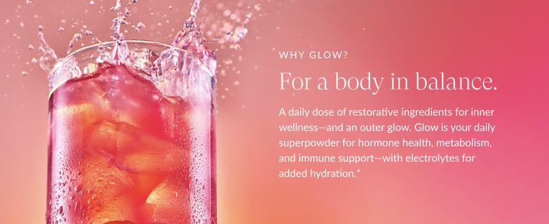 Beam Glow, Daily Women's Hormone Balance Superpowder - Vegan Caffeine-Free 15 Pack Supplement For Hair Growth, Stronger Nails & Skin Health.  Vitamin A - Vitamin C -  Beauty