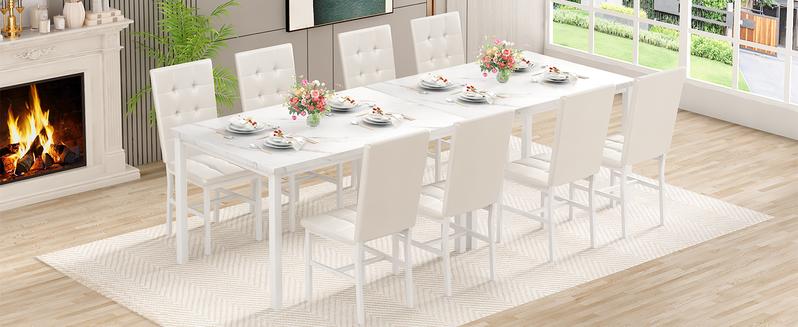 Recaceik 5-Piece Dining Room Table Set for 4 - Faux Marble Dinner Table & 4 Comfy Chairs - Small Breakfast Nook Table Set - Luxury & Durable Design Modern Ergonomic