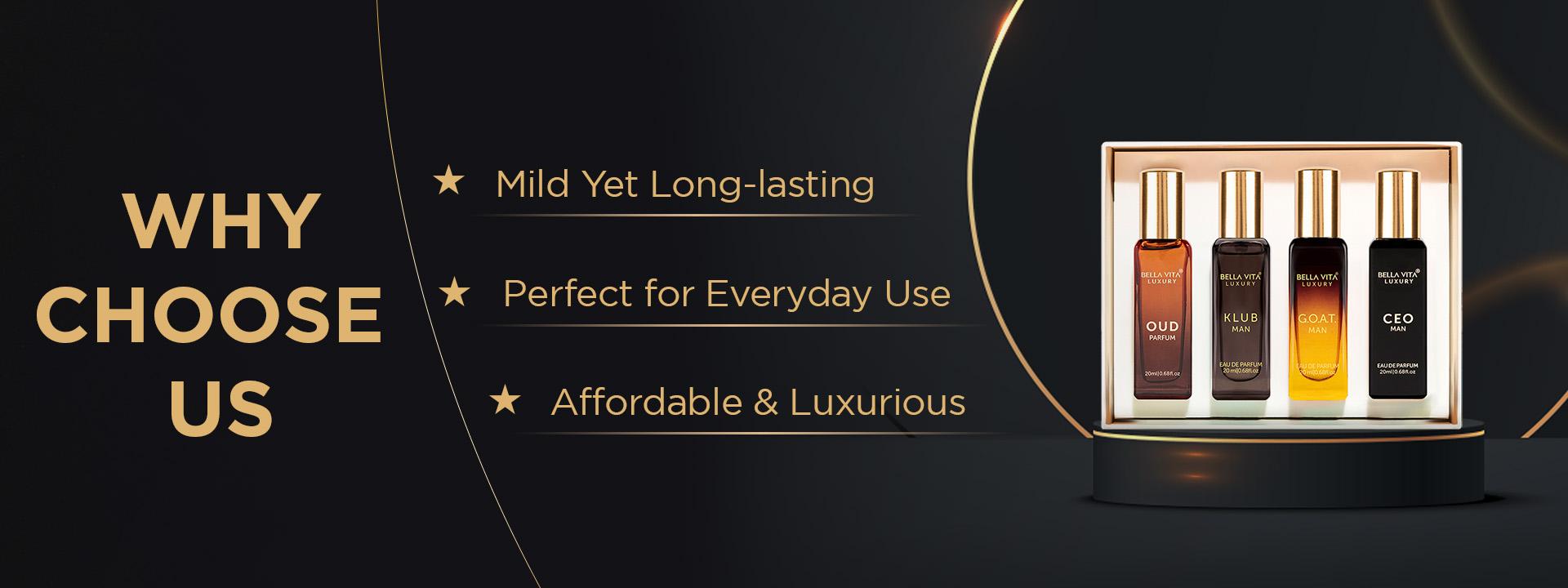 BellaVita Luxury's Perfume Gift Set for Men | 4 Luxury Minis | Long Lasting | G.O.A.T. , Oud, CEO Man, Klub Man | Eau De Parfum | Portable Perfume Kit | Perfect Father's Day Gift | Super Brand Day Exclusive BellaVita Luxury's Perfume Gift Set for Men | 4 Luxury Minis | Long Lasting | G.O.A.T. , Oud, CEO Man, Klub Man | Eau De Parfum | Portable Perfume Kit | Perfect Father's Day Gift | Super Brand Day Exclusive