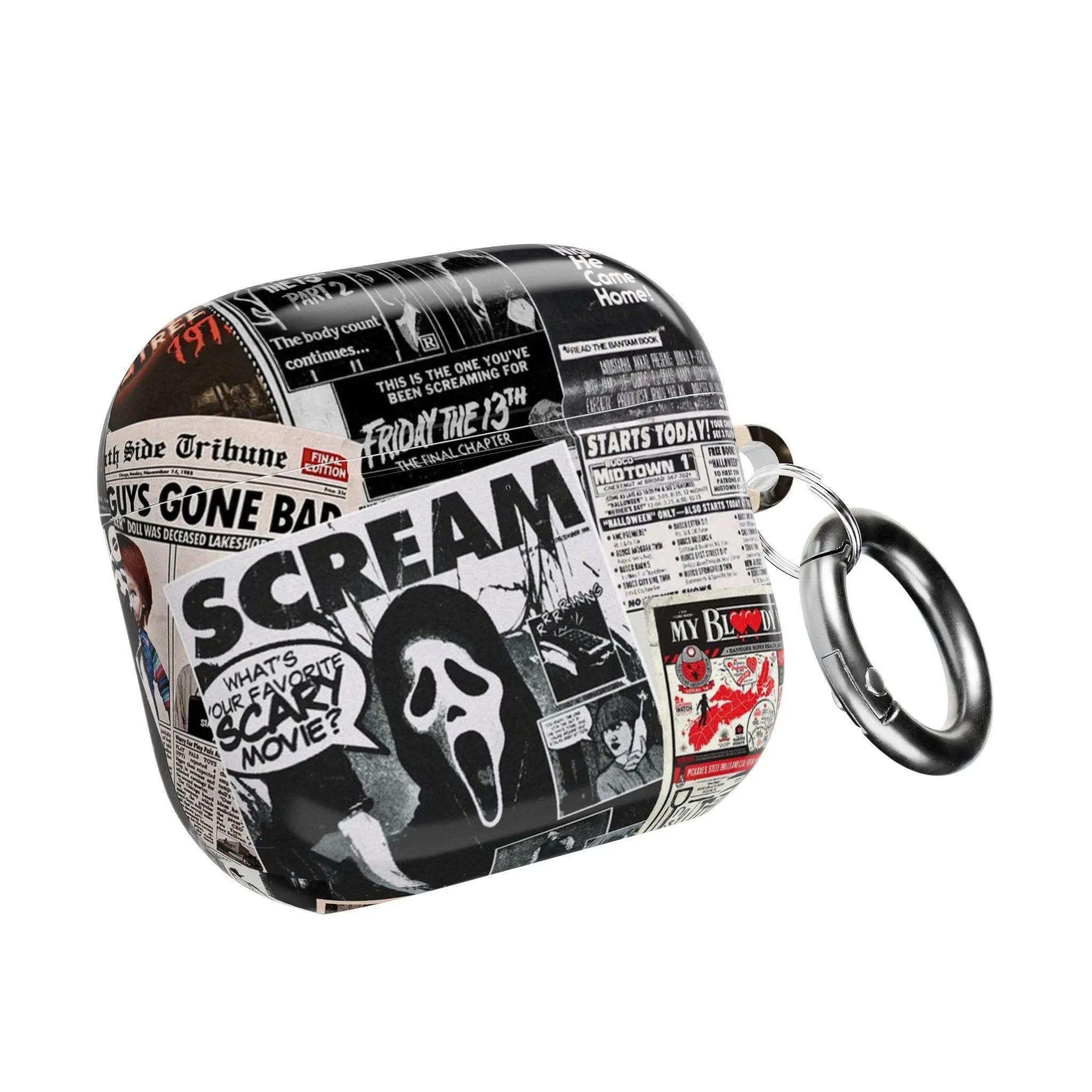 Vintage Screamm Halloween AirPods Case | Spooky Retro Collage AirPods Cover for AirPods 4 Airpods 3 Airpods Pro 2 AirPods Pro Gen 3 | Ghost & Pumpkin Collage, Halloween Core