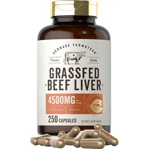 Carlyle Grass Fed Beef Liver Capsules 4500mg | 250 Count | Desiccated Supplement | Non-GMO, Gluten Free | by Herbage Farmstead