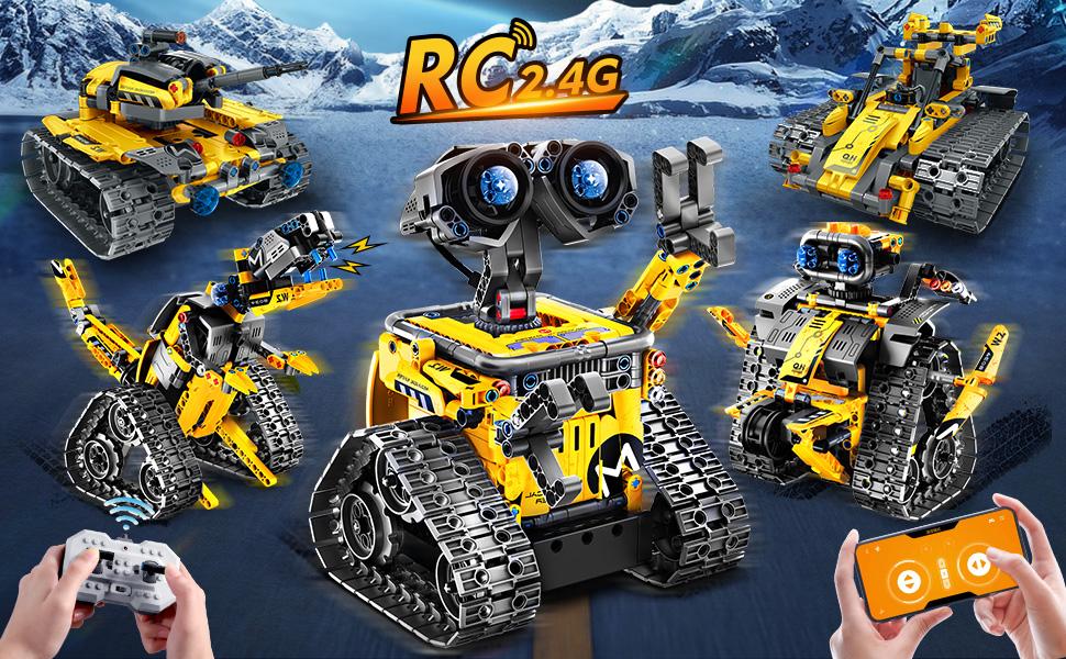 Robot Toys for Kids, 520PCS App & Remote Control 5-in-1 RC Wall Robot, Engineer Robot & Dinosaur Building Toy, STEM Construction Set with Magnetic Blocks for Boys & Girls 6+ Robot Toys for Kids, 520PCS App & Remote Control 5-in-1 RC Wall Robot, Engineer Robot & Dinosaur Building Toy, STEM Construction Set with Magnetic Blocks for Boys & Girls 6+