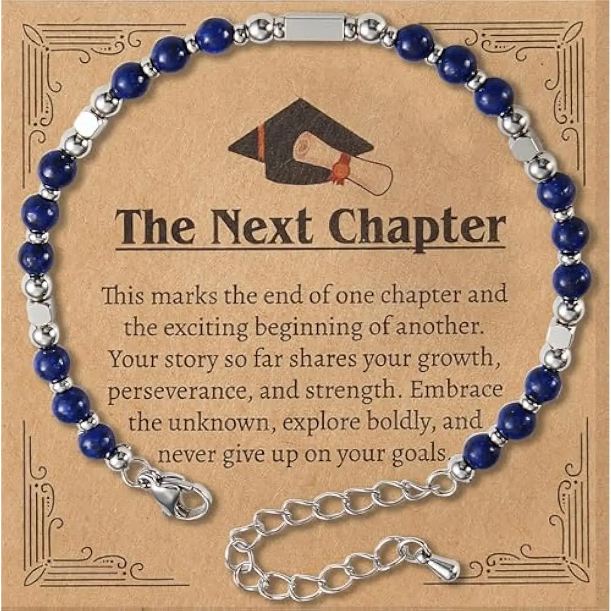 Graduation Gifts 2026 for Her, Graduation Bracelet with Greeting Card and Gift Box, Inspirational Gifts for Women, Besties, High School College Classmates (Suitable for 14 Years Above)