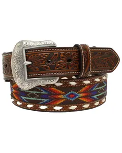 Nocona Men's Boot Barn Buck Laced Ribbon Inlay Western Belt - N210002697