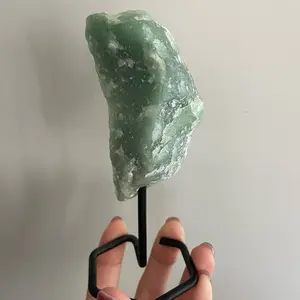 Raw Green Aventurine on stand Raw Green Aventurine on stand