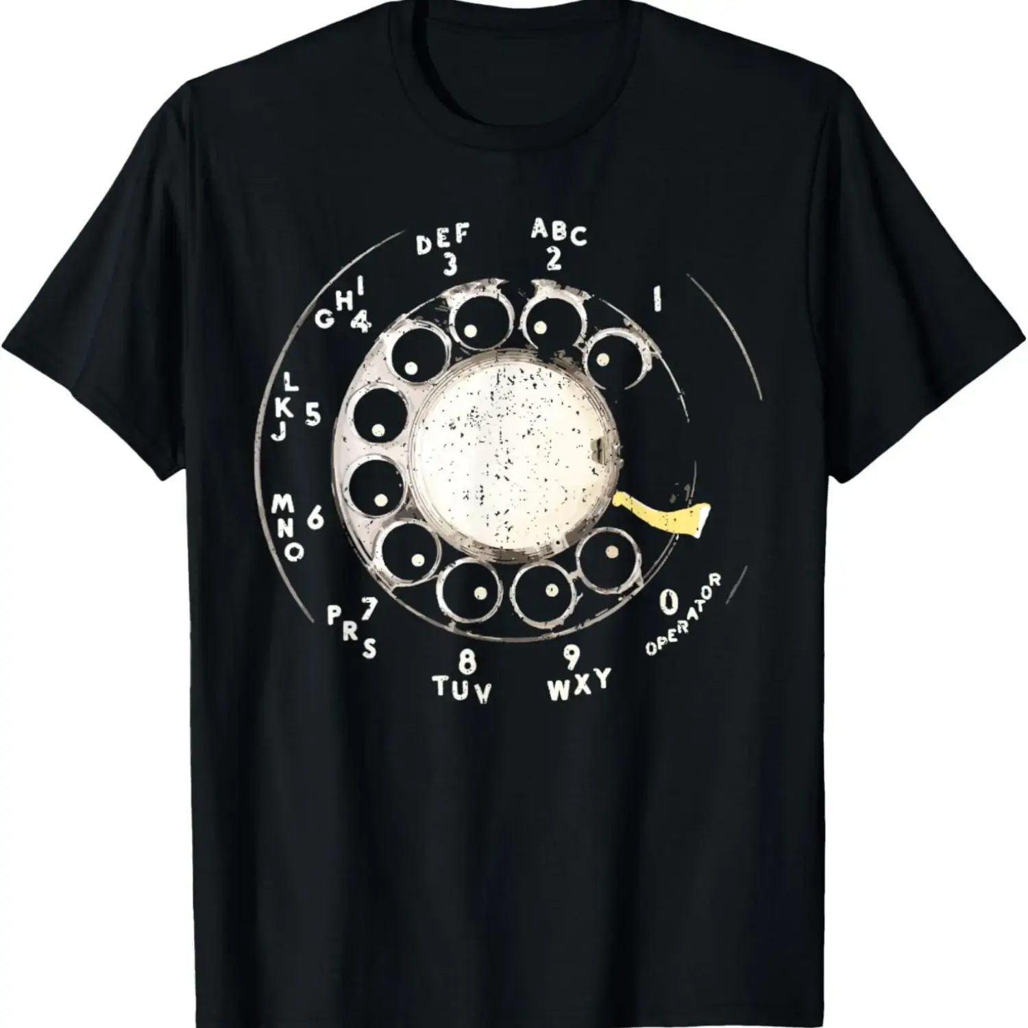 Men's Cotton Vintage Rotary Phone Dial Graphic Tee - Classic Round Neck, Breathable Short-Sleeve Top, S-5XL, Ideal for Summer Outdoor & Casual Wear, Valentine's Day Gift, Durable Fabric, Menswear Vintage Graphic Tees