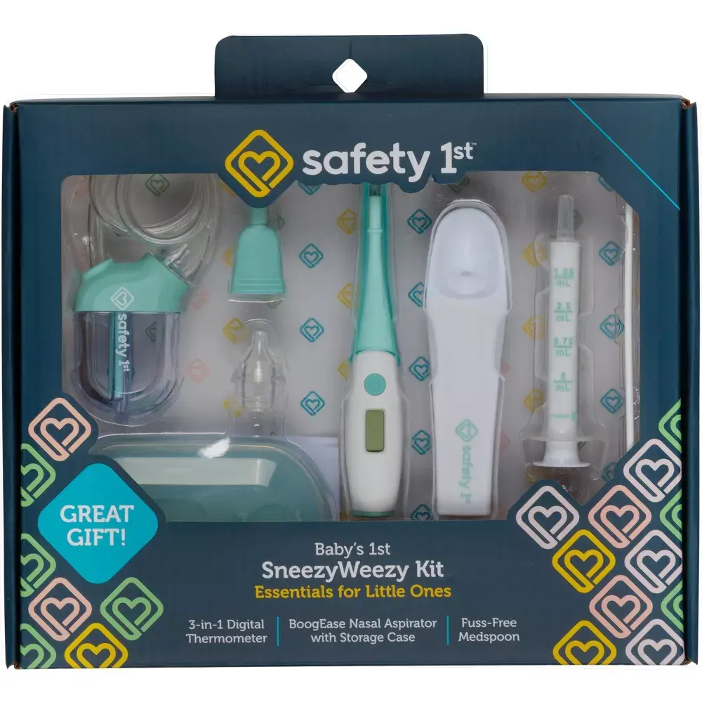 Safety 1st Baby's 1st Sneezy Weezy Kit with Thermometer / Aspirator / Medspoon Safety 1st Baby's 1st Sneezy Weezy Kit with Thermometer / Aspirator / Medspoon