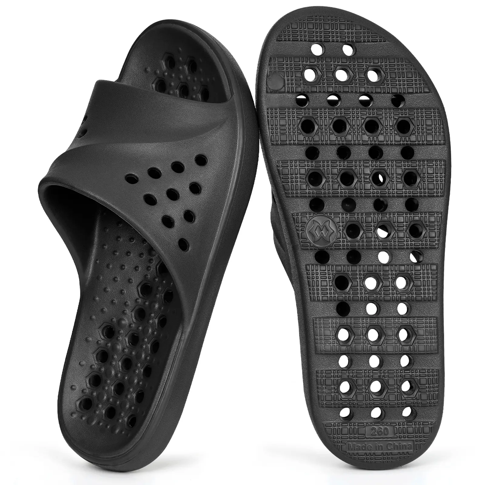Unisex Massage Pool Slides, Quick-Drying Non-Slip Footwear with Drain Holes - Indoor Bathroom Slippers for Summer Beach Use, Indoors