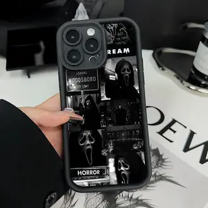 Ghostface's Realm Pattern TPU Phone Case for iPhone 17 Pro Max 16 16e 15 14 Plus 13 12 Mini 11 Air XR X XS Shockproof Drop Protection Rugged Durable Silicone Cover Cellphone Protective Casing