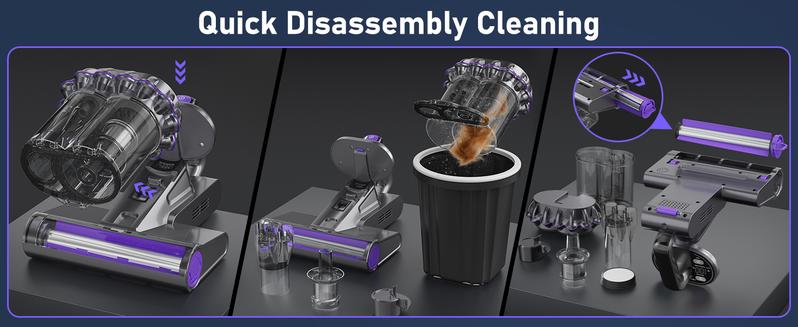 V VOCESOR Mattress Vacuum Cleaner for Removing Dust Mites, Smart Bed Vacuum with UV-C Light&Hot Air Drying&Aromatherapy&LED Display, 16Kpa Strong Suction&HEPA Filtration, Deep Cleaning Machine for Bed Sofa Couch, Perfect Gift