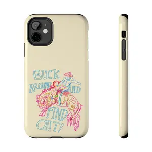 Beige Buck Around Phone Case, Western Americana Aesthetic Rodeo for iPhone 17 16 15 14 13 12 Plus Pro Max