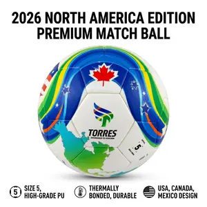 2026 North America Edition Soccer Ball - Size 5 Professional Thermal Bonded Match Ball - Seamless PU High-End Training Ball - Unity Landmark Map Design Gift