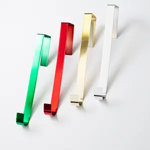 Shiny Metallic Over Door Metal Christmas Holiday Wreath Hanger
