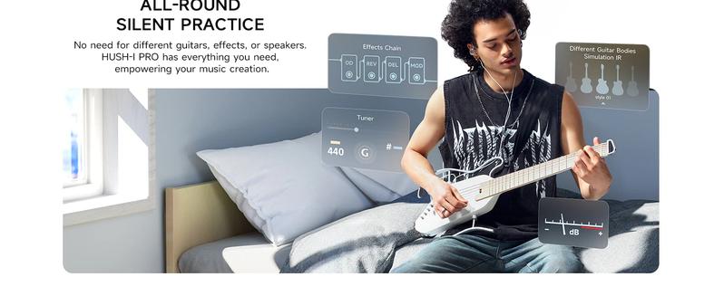 Donner HUSH-I PRO Acoustic-Electric Travel Guitar Kit with Sound Effects Donner HUSH-I PRO Acoustic-Electric Travel Guitar Kit with Sound Effects