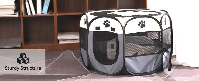 Portable Pet Playpen, Dog Playpen Foldable Pet Exercise Pen Tents Cat House Playground for Puppy Kitten Indoor Outdoor Travel Camping Use Beds Bedding Enclosure