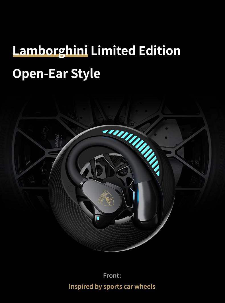 Lamborghini Official Wireless Earbuds | Sport Ear Hook Bluetooth 6.0 Electronic Headphones | Deep Bass, Low Power Use| Comfortable for Running, Gym & Daily Calls Earphones Audio Headset | Excellent Gifts for tiktokshopcreatorpicks