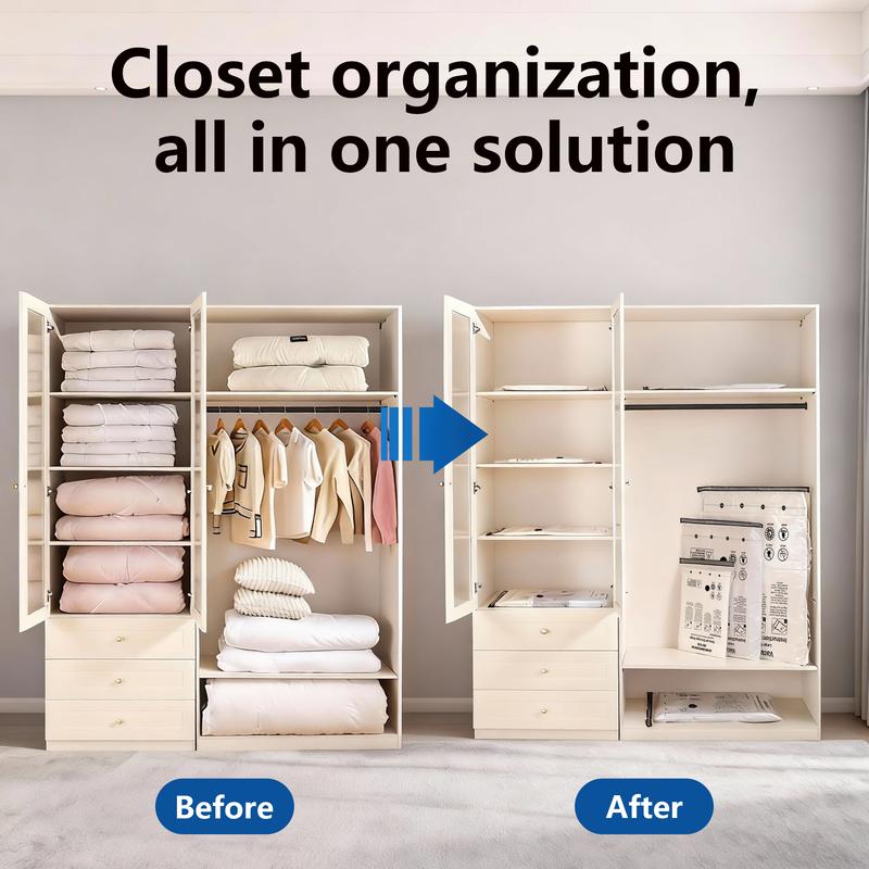 Snofrid Cordless Travel Vacuum Storage Compression Bag Set – 15-Pack in 3 Sizes – USB Rechargeable Handheld Pump with Built-In Battery – Waterproof & Reusable Space Saver for Clothes & Packing, Perfect for Carry-On Suitcases