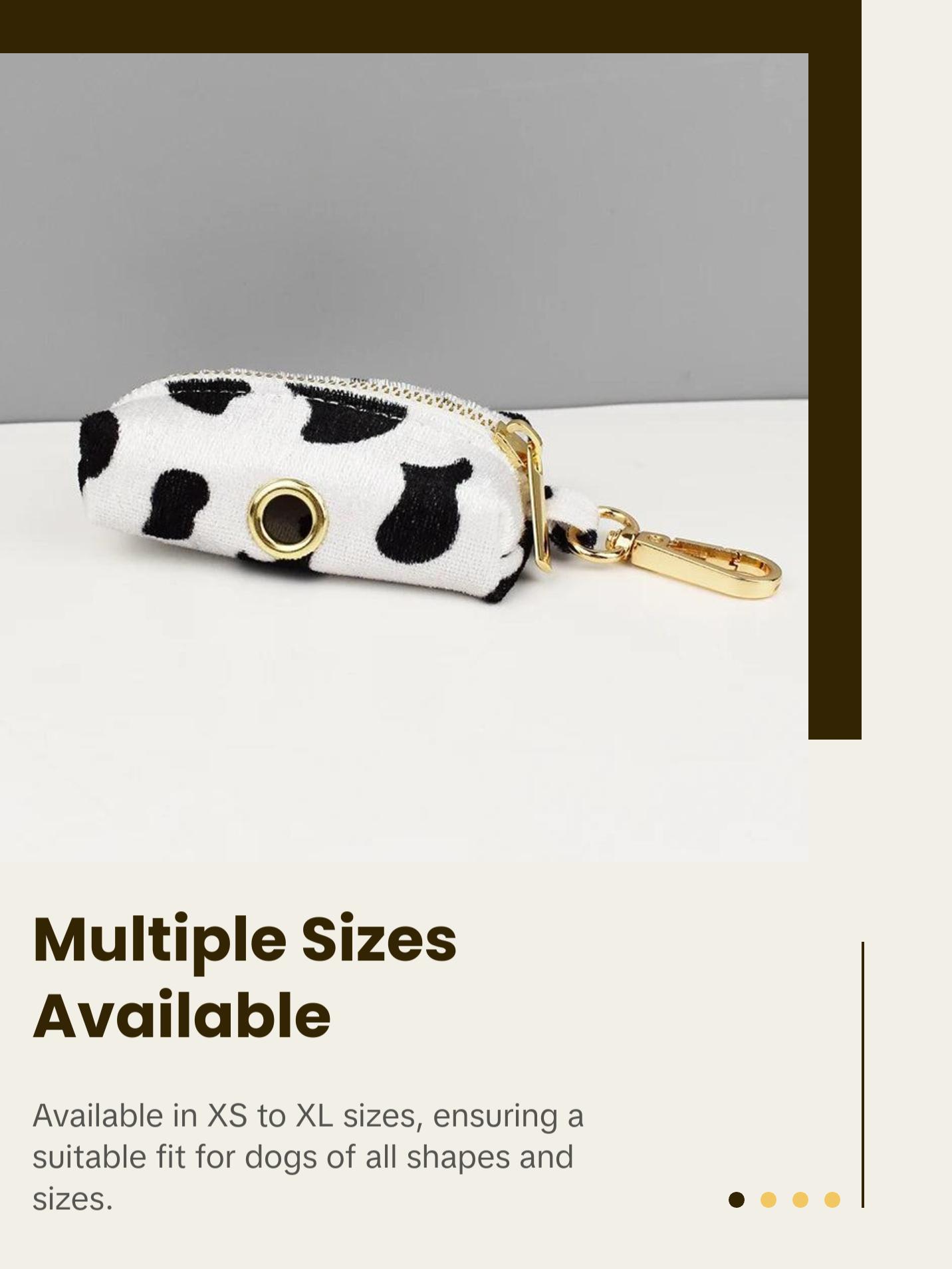 Designer Luxury Cow Print Dog Collar and Leash