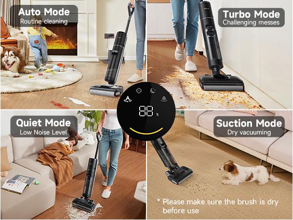 DREAME H14 Series I / H12 Pro FlexReach Vacuum Mop, Wet and Dry Vacuum, 180° Lie-Flat Cordless Vacuum Mop Combo, 140°F Brush Washing, Fast Hot Air Drying in 5 Mins, Great for Sticky Steam Messes Cleaner Self Cleaning System Deep Cleaning Machine