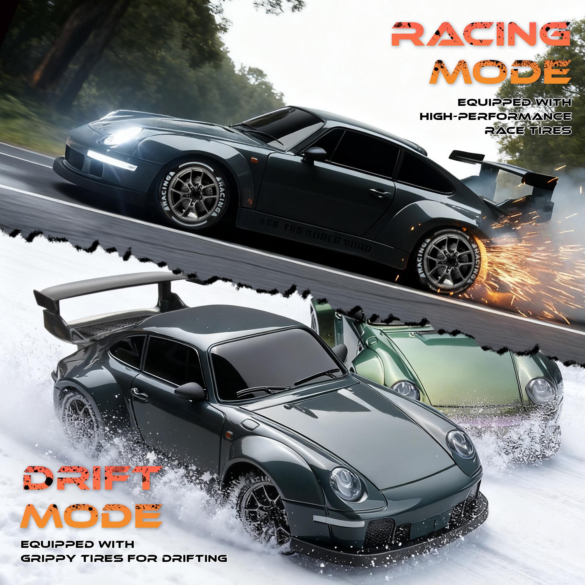 【RC-Kid's Gifts】2.4GHz Remote Control Car, 1:24 Scale RC Drift Car,4WD Racing Car With 2 Rechargeable Batteries & LED Lights,Remote Control Mode Easy for Kids & Beginners,Compact Portable Design,Fun Indoor & Outdoor Play Gift #Toys Gift Preferred Fro Kids