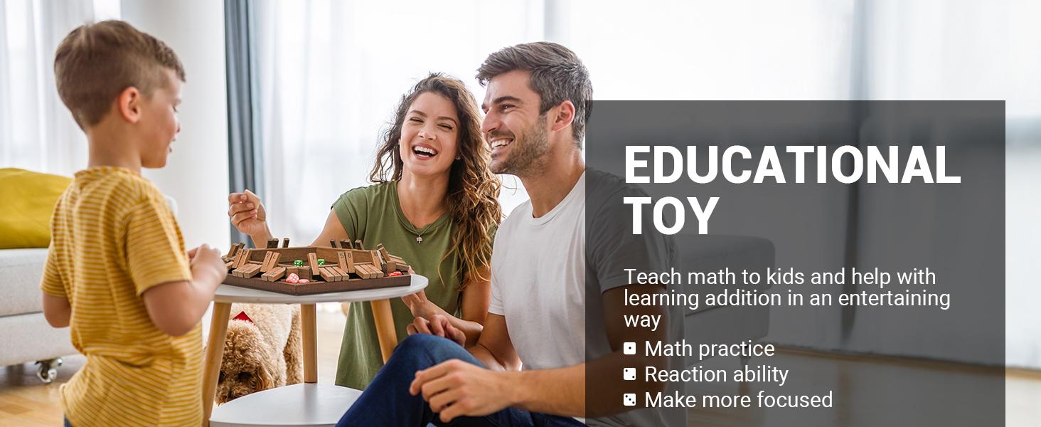 Ropoda Shut The Box Game, Upgraded 1-6 Player Shut The Box for Adult and Kids, Wooden Dice Game -Addition Training, Fun for Family Game Night, Summer Turn Up & Father's Day Deal Ropoda Shut The Box Game, Upgraded 1-6 Player Shut The Box for Adult and Kids, Wooden Dice Game -Addition Training, Fun for Family Game Night, Summer Turn Up & Father's Day Deal