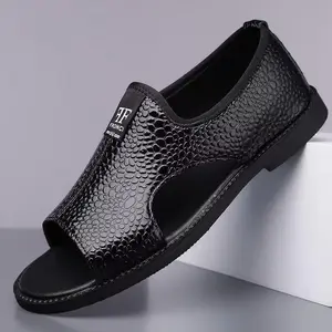 Men's Sport Flip Flops Comfort Casual Thong Sandals Outdoor Slippers PU Leather Breathable Lightweight Non-Slip Sole for Summer Walking Shoes - Boy