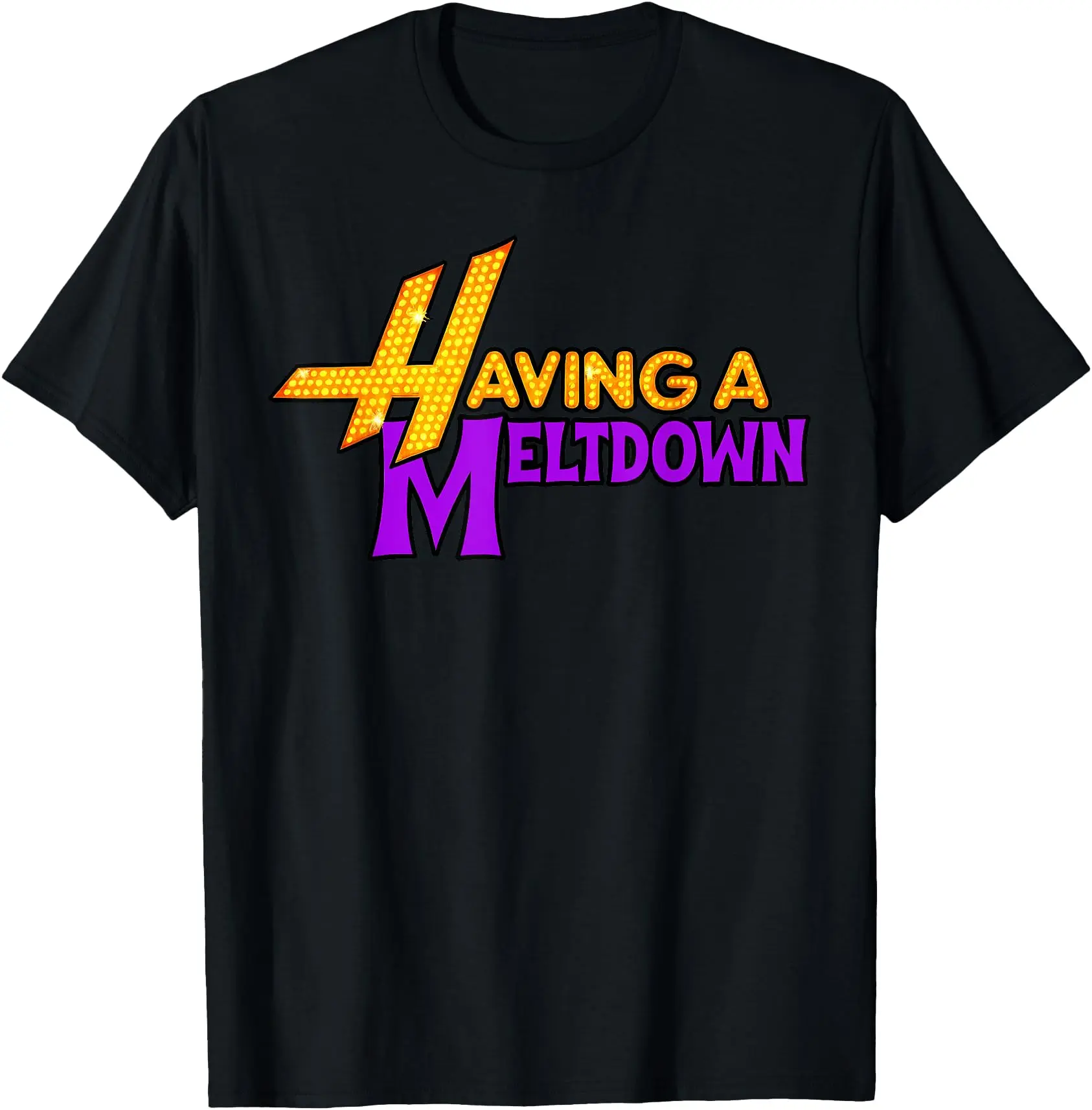Unisex Crew Tee Having A Meltdown T-Shirt, Aesthetic Mental Health Matters Cotton T-Shirt, Trendy Disco Faux Glitter T-Shirt, Vintage Graphic Tee, Popular Unisex Apparel for Mental Health Awareness