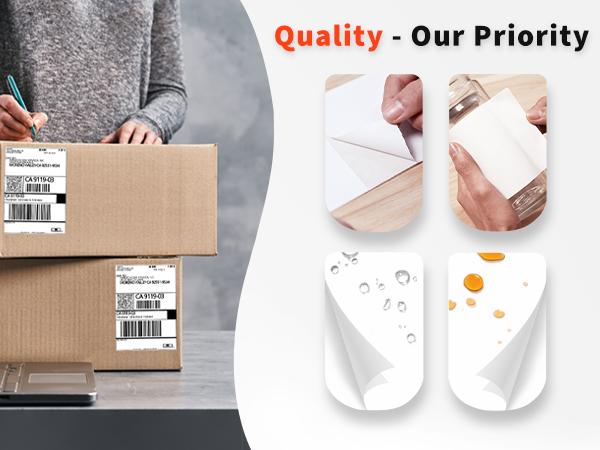 JADENS 4x6 Thermal Labels - 350 Labels,  Most Thermal Printer, Perforated, Commercial Grade,