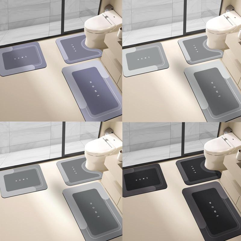 Home Brand Non-Slip Bathroom Mat Set of 1/3 Counts Water Absorbent Rug for Bathroom Living Room Kitchen Laundry Home Decor Hygienic Environment Restroom Accessories - Toilet