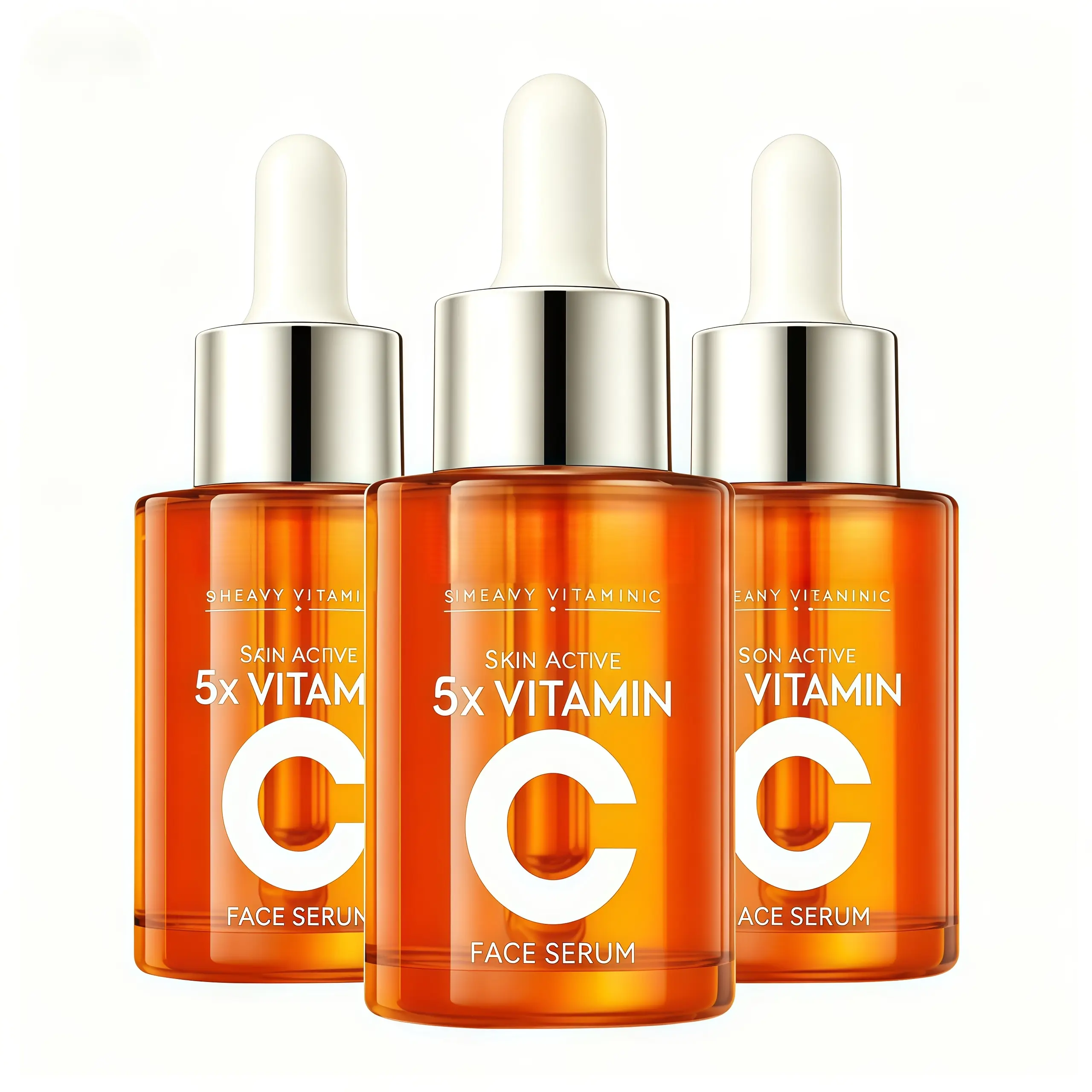 5x Vitamin C Facial Serum with Hyaluronic Acid and Niacinamide - Hydrating Moisturizer for Skin Repair and Radiant Glow - Suitable for All Skin Types