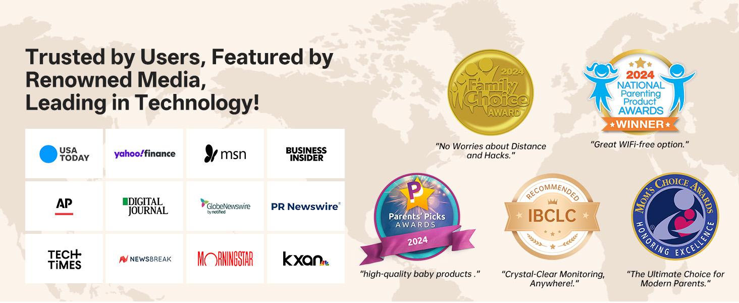 Jartoo 2K 5.5" Video Baby Monitor with Camera and Audio,AI Cry Detect 1860ft Long Range Baby Monitor No WiFi Baby Camera Wireless,Clear Night Vision,ANC, 2-Way Talk,White Noise,6000mAh