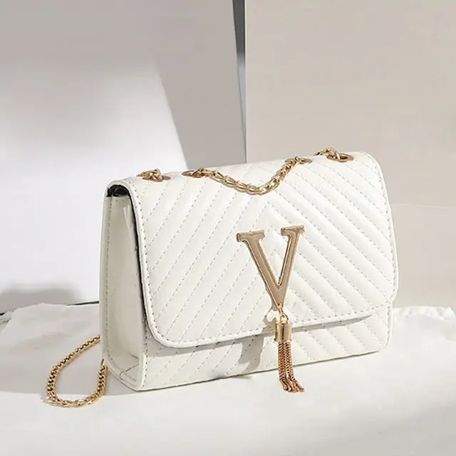 Women's Small Square Crossbody Bag – PU Leather Purse with Letter Detail