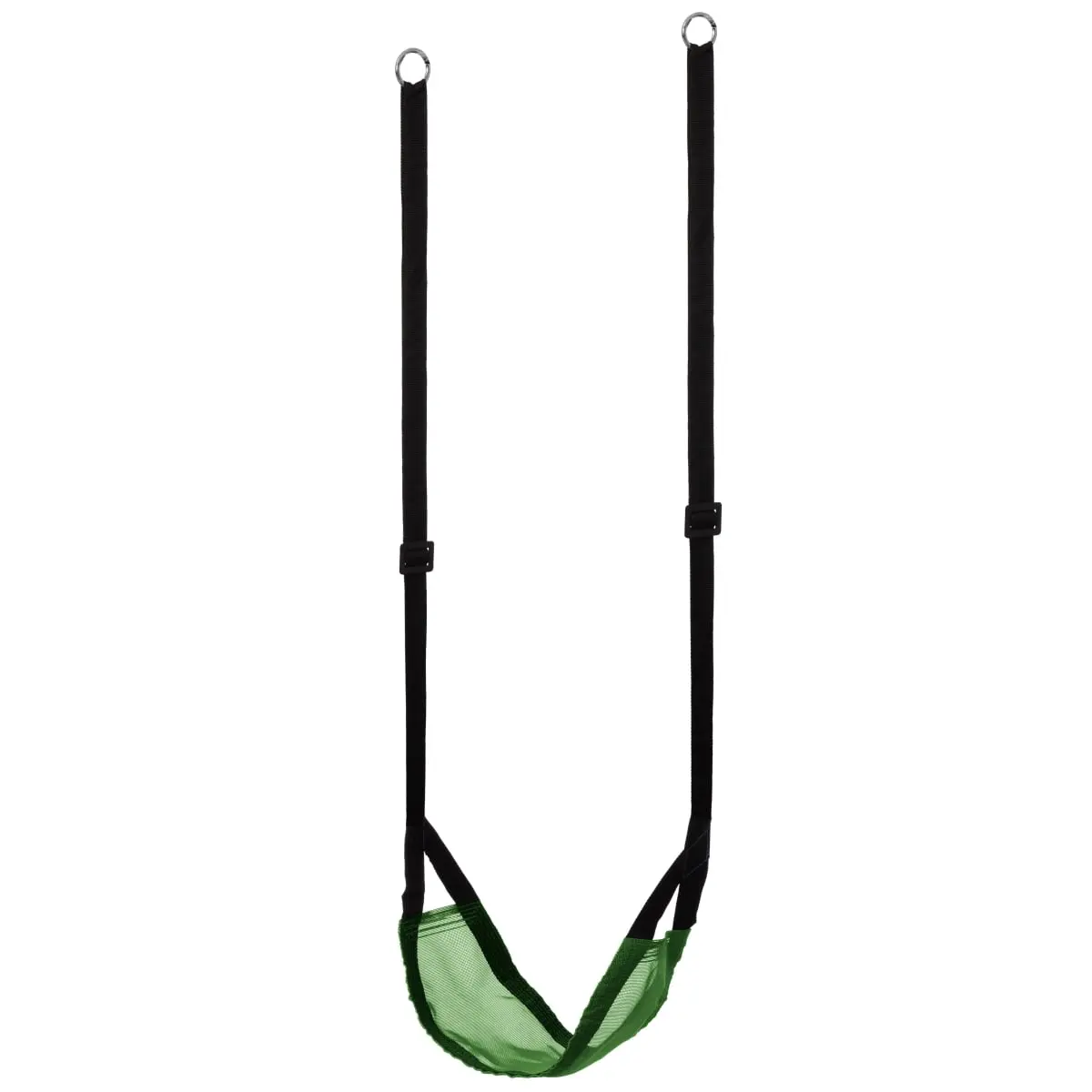 PLAYBERG QI004560.GN Green Mesh Teslin Fabric Hanging Tree Swing for 3+ Kids, 20in W x 11.75in D x 63in H, Curved Seat, Adjustable Strap, Easy to Install, Kid-Friendly Structure, 70 lbs Capacity, Indoor/Outdoor Patio Furniture (Porch, Corridor)