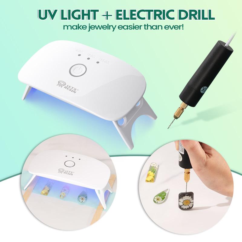 Dainty Jewelry All in One UV Resin Kit,Beginner Resin Kit,Resin Accessories,Christmas Gifts, DlY Handmade Holiday GiftCrafts,Comes With Tutorial For Beginners - Let's Resin Dainty Jewelry All in One UV Resin Kit,Beginner Resin Kit,Resin Accessories,Christmas Gifts, DlY Handmade Holiday GiftCrafts,Comes With Tutorial For Beginners - Let's Resin