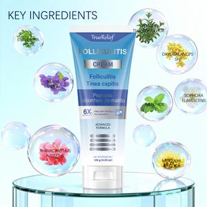 TrueRelief Effective Folliculitis Treatment Cream for Scalp Face & Body 120g Organic Soothing Haircare with Organic Ingredients