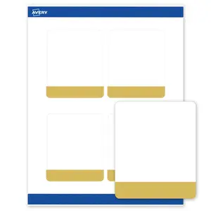 Avery Printable Rectangle Labels, Gold-Dipped Edge, 4" x 3-1/3", Matte White Rectangle Labels, Permanent, Laser/Inkjet, 40ct, Great for Product Labels