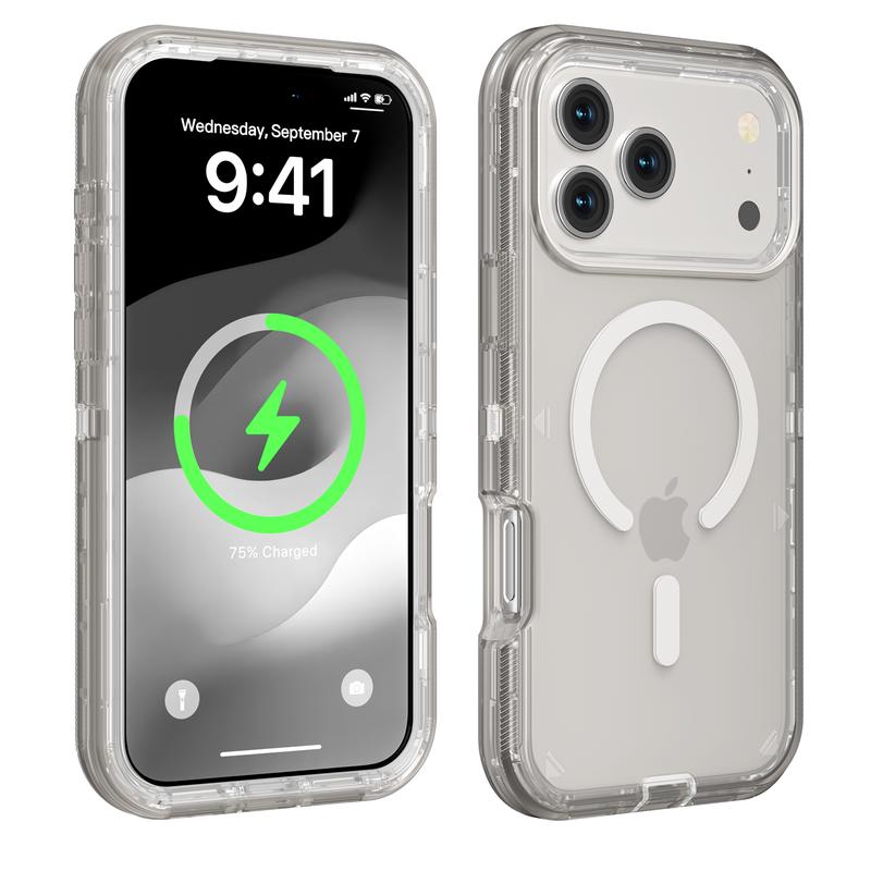 [Free!!Ship!] Mag Safe Transplant Phone Case for iPhone 17 Pro Max 16 15 14 13 Durable Dual Layer Clear Heavy Duty Shockproof Protection Phone Cover