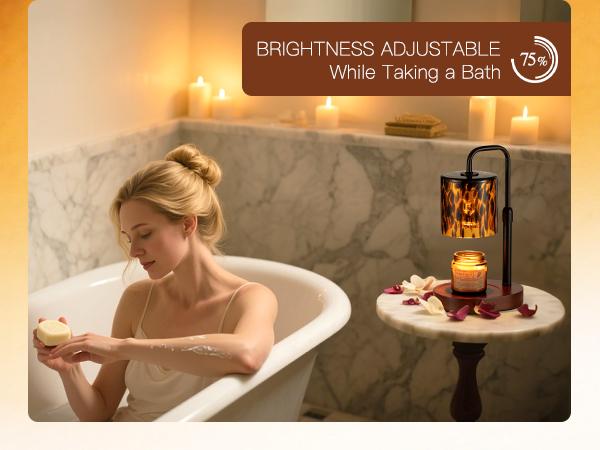 Tortoise Shell Home Decor: Black Candle Warmer Lamp with Timer Vintage Leopard Lamp with 2 Bulbs Height Adjustable Candle Warmer Dimmable Christmas Gift for Women