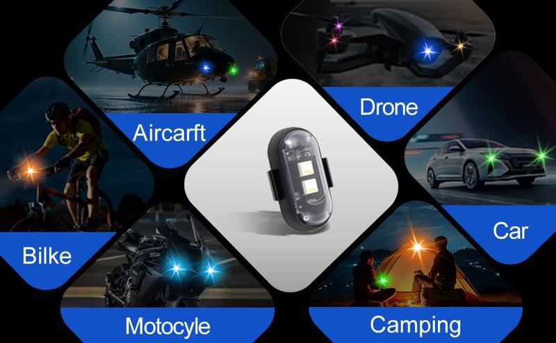 6PCS Wireless LED Lights for Car with Remote Control, High Brightness Wireless LED Strobe Light USB Charge IP65 Waterproof Anti-Collision for Car Motorcycle Aircraft Bike