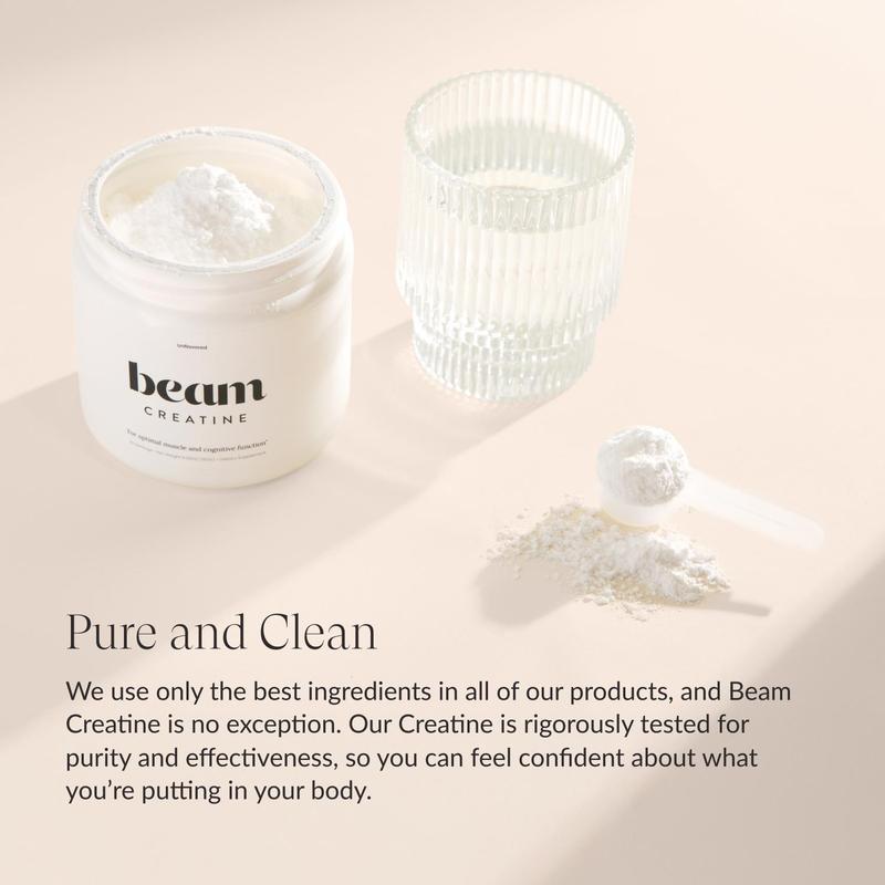 Beam Creatine Monohydrate, Micronized & Unflavored – Strength, Endurance & Recovery Support, 30 Servings Nutrition Dietary Power Blend Supplement Vitamin Blend