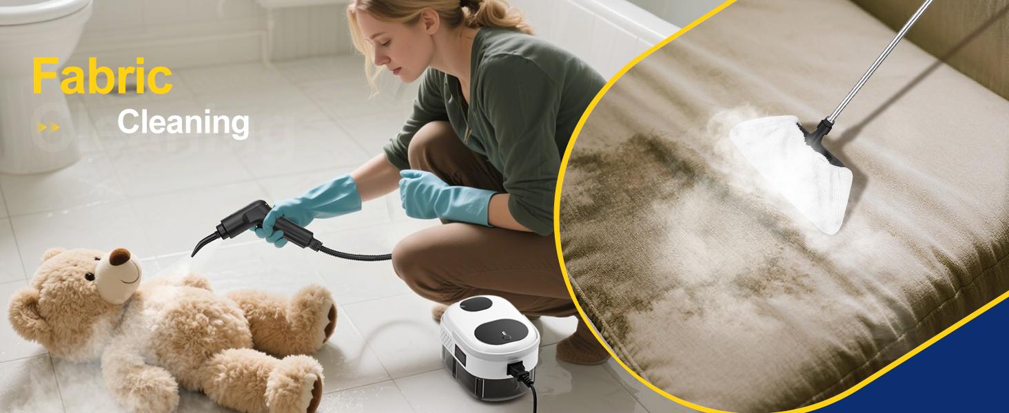 Powerful 2500W Handheld Steam Cleaner, 3-Level Handle Control, 20 Attachments