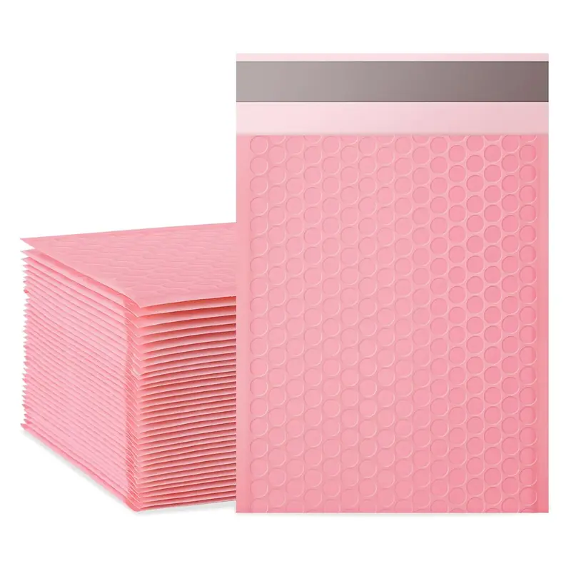 Pink Poly Mailing Envelopes, 5x6 Inches Plastic Bubble Envelopes & Postal Supplies, 25/50 Count Shockproof Drop-Proof Office Shipping Packaging for Orders & Logistics, None