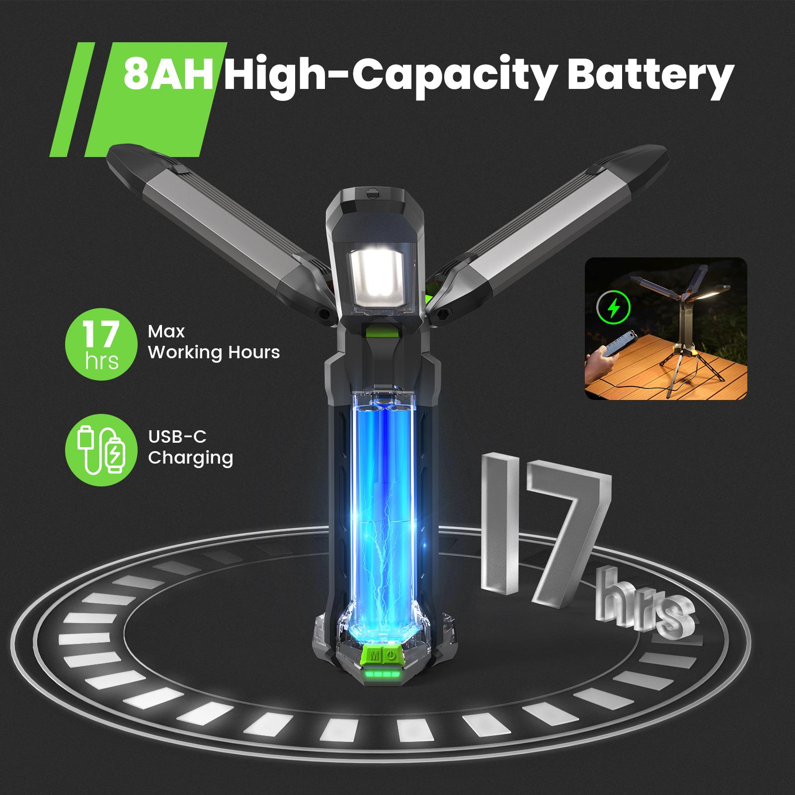 【3-OFF】GoGonova Rechargeable 3in1 Camping Light with Stand, Hanging, Removable Magnetic Head, 67" Portable Cordless, 8AH Battery, 700/1200/2200 Lumen, 4000/6500K Dimmable, Detachable Tripod Adjustable Flashlight for Outdoor, Emergency, Camping, Fishing