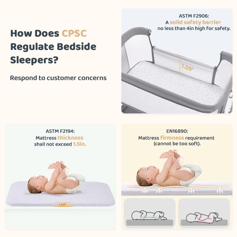 HARPPA 3-in-1 Rocking Baby Bassinet & Bedside Sleeper, Height Adjustable Crib,  Baby Bassinet with Wheels & Storage Basket, Sleeping Cot, Baby Essentials