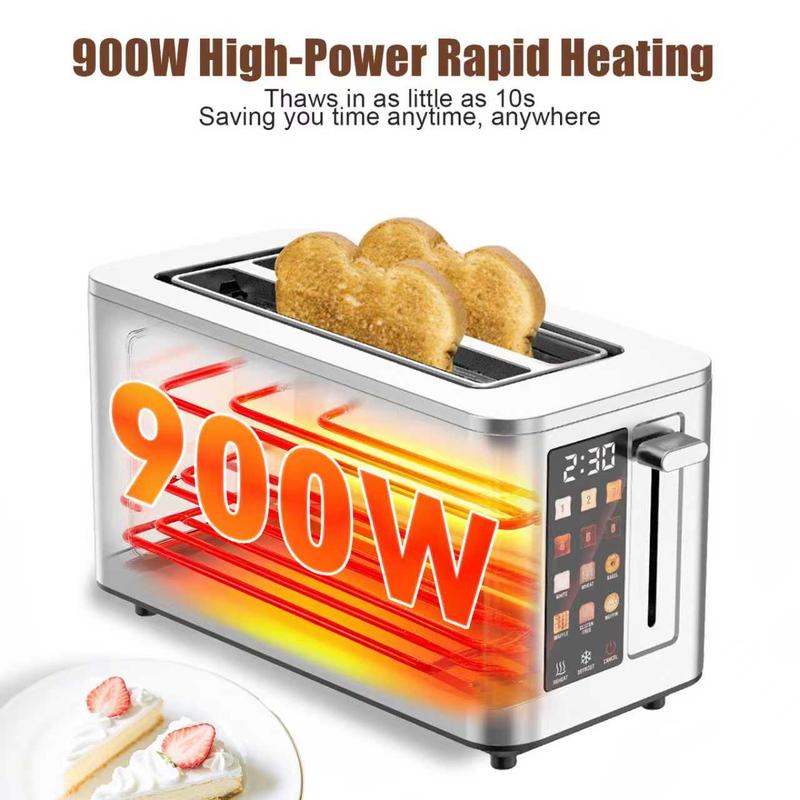 TazTir Bread Maker Machine, 5 Bread Types & 6 Shade Settings, 900W, Defrost Bagel Cancel Functions, Easy Clean Storage Household Kitchen Appliances